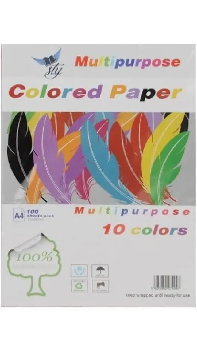 Paper Renkli Fotokopi Kağıdı A4 100'LÜ Paket