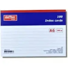 Deffter Index Kartı A6 Beyaz Çizgili