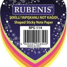 Yapışkanlı Not Kağıdı Kalp Desenli Fosforlu 4 Renk Rps-114