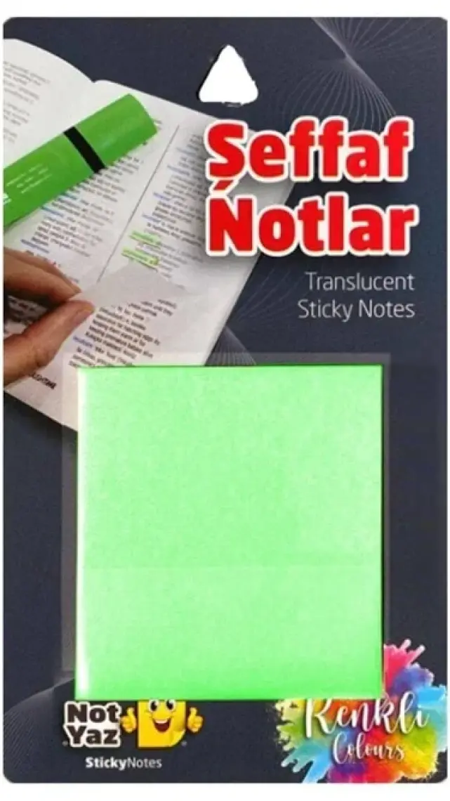 Şeffaf Sarı Yapışkanlı Not Kağıdı 75x75mm 50 Yaprak