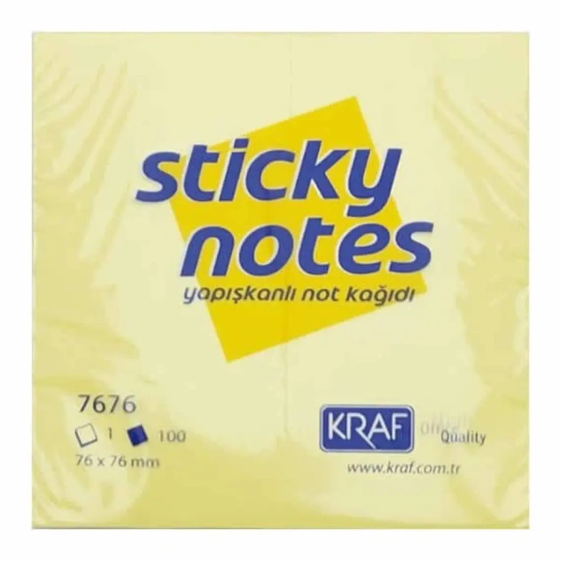 Kraf 7676 Yapışkanlı Not Kağıdı Sarı 76x76