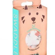 5in1 Müslin Organik Kundak & Anne Bebek Örtüsü 120x120 Set - Tavşan Kız