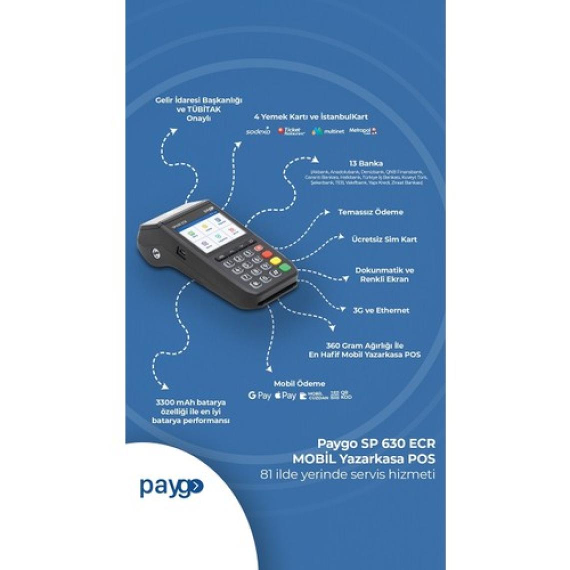Paygo SP630 Ecr Yeni Nesil Mobil Pos Yazarkasa