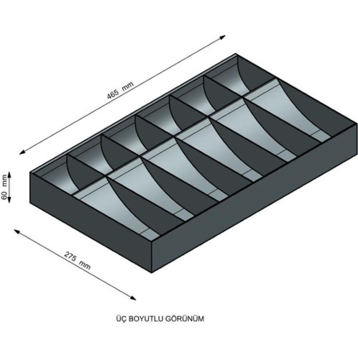 Çetka Komple Metal Kırılmaz Çekmece Ici Para Düzenleyici 6 Banknot 6 Bozuk Kırılmaz Para Bölmeli 46,5 x 27,5 x 6 cm