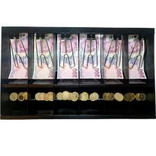 Çetka Komple Metal Kırılmaz Çekmece Ici Para Düzenleyici 6 Banknot 6 Bozuk Kırılmaz Para Bölmeli 46,5 x 27,5 x 6 cm