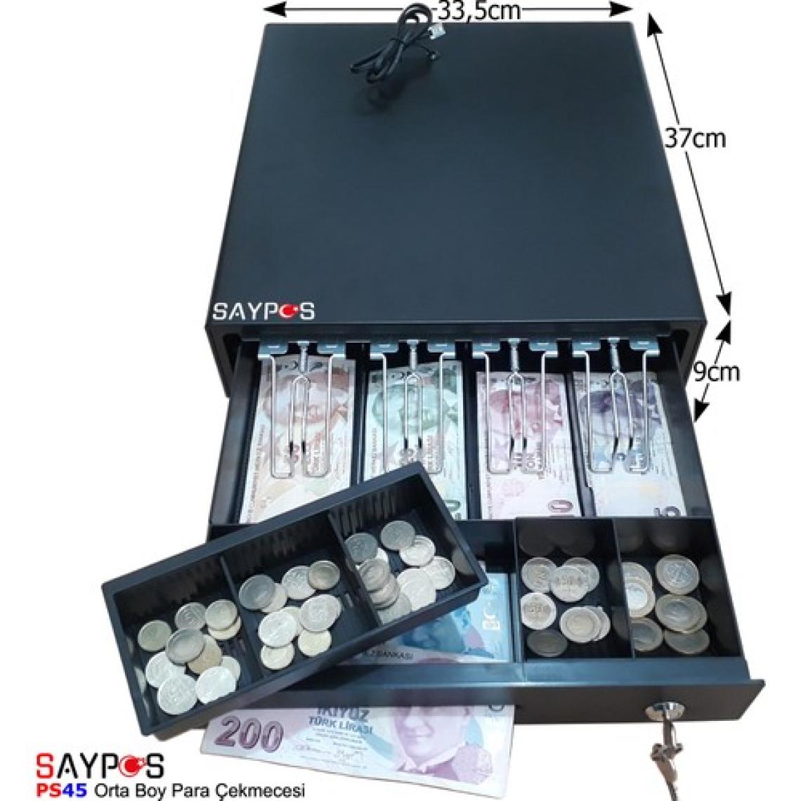 Saypos Orta Boy Para Çekmecesi İngenico iDE280-iWE280 Yazar kasa Uyumlu 4 Banknot Bölmeli