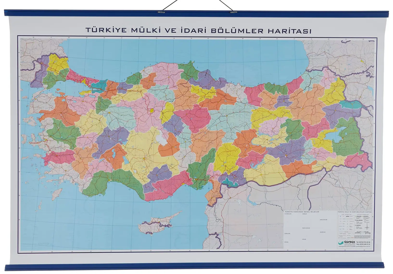 Gürbüz Yayınları Türkiye Siyasi 70 x 100 cm