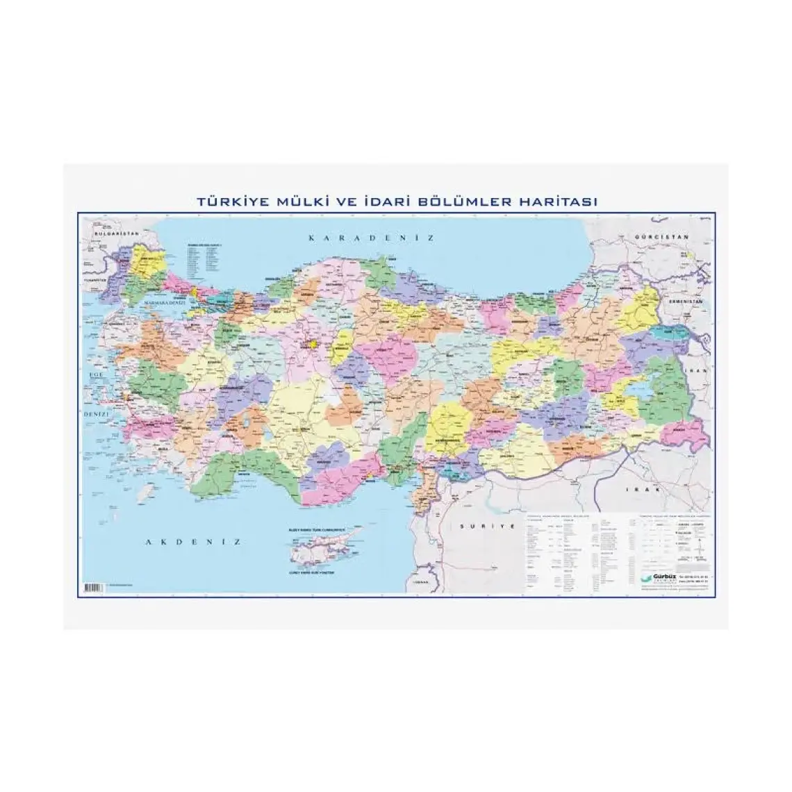 Gürbüz Yayınları Türkiye Siyasi 70 x 100 cm