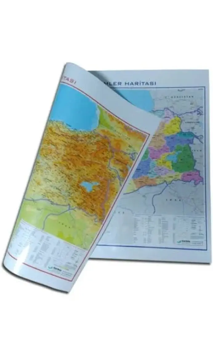 Gürbüz Türkiye Fiziki + Siyasi (Çift Taraflı )Haritası 70x100 cm 21012