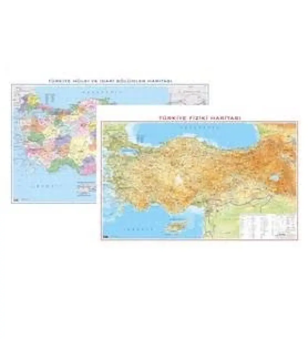 Gürbüz Türkiye Fiziki + Siyasi (Çift Taraflı )Haritası 70x100 cm 21012