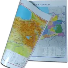 Gürbüz Türkiye Fiziki + Siyasi (Çift Taraflı )Haritası 70x100 cm 21012