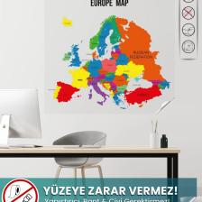 Pi Papers Avrupa Haritası, Iz Bırakmaz, Yapışkansız Kendiliğinden Tutunan, Pratik, Statik Akıllı Kağıt Harita
