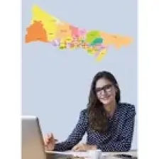 Tutunabilir Kağıt Istanbul Anadolu ve Avrupa Yakası Haritası Görünümü Kağıt Tahta 135X72 cm