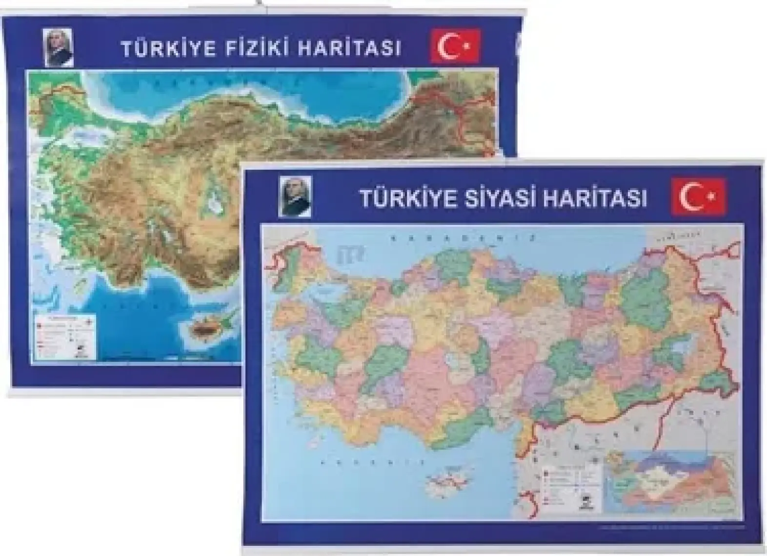 Gülpaş Harita Türkiye Fiziki Ve Siyasi 70-100