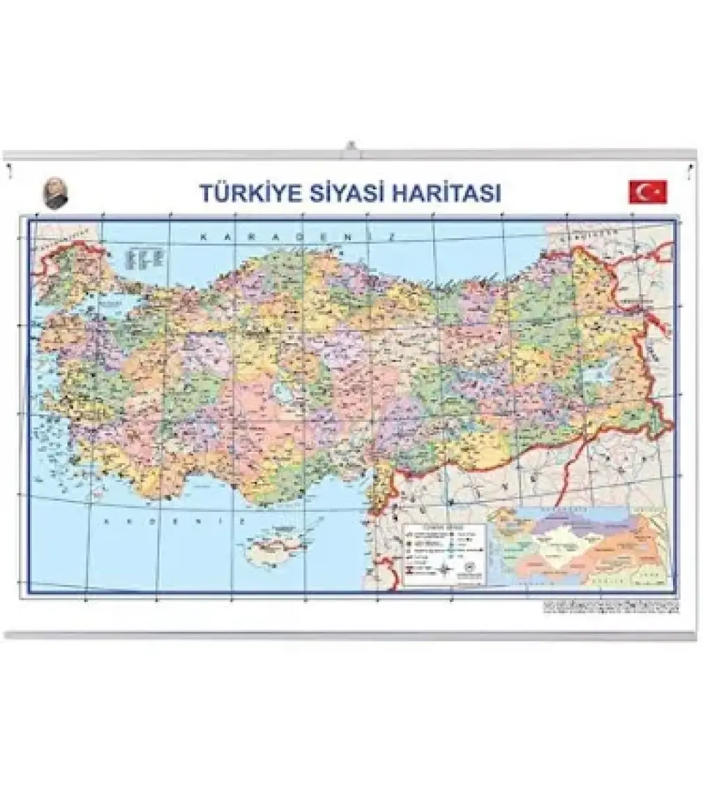Gülpaş Harita Türkiye Fiziki Ve Siyasi 70-100