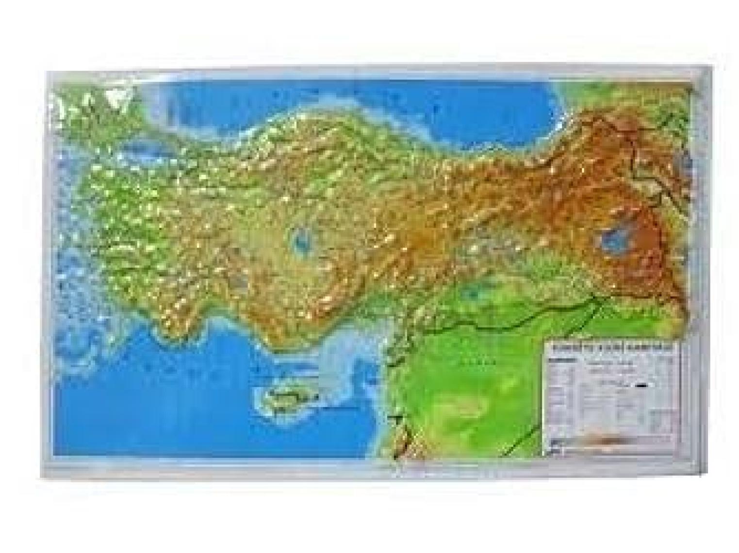 35x50 Kabartma Türkiye Fiziki Haritası