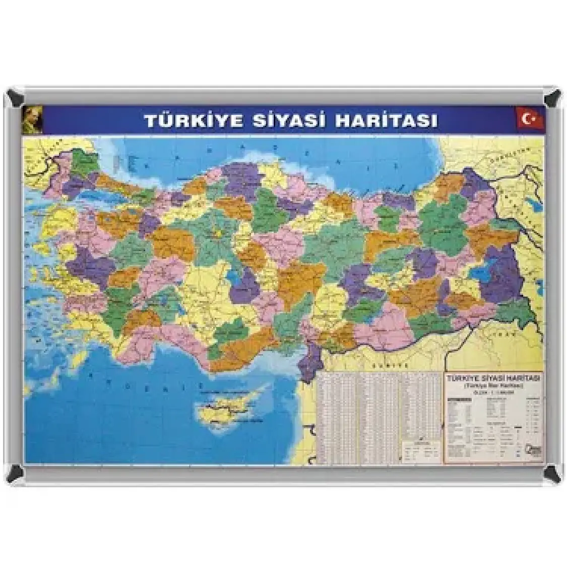 Akyazı 70x100 Türkiye Siyasi Haritası