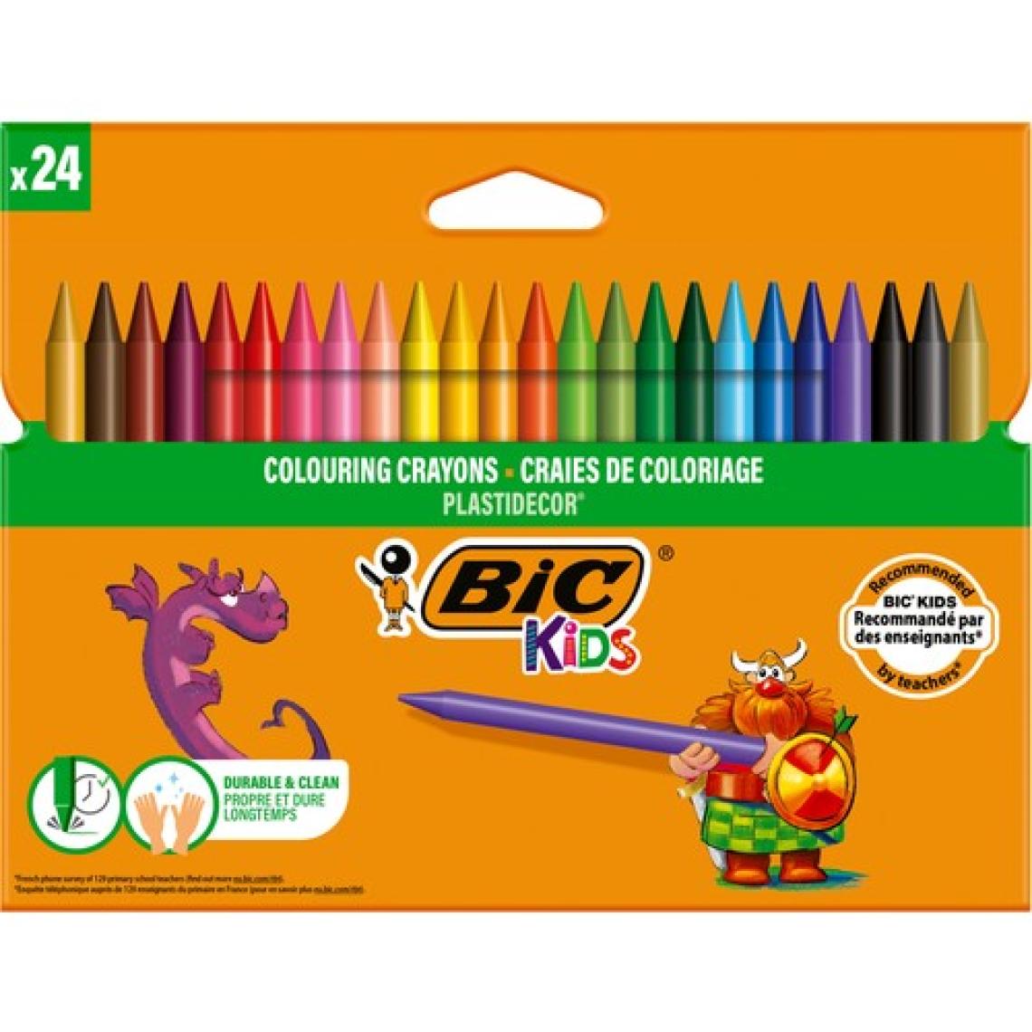 BIC Kids Plastidecor Silinebilir Elleri Kirletmeyen Pastel Boya 24 Renk
