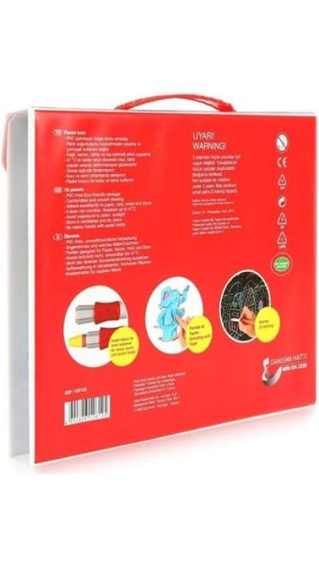Faber Castell 24 Renkli Pastel Boya Seti - Kırmızı Çantalı, Kompakt ve Desenli Tasarım