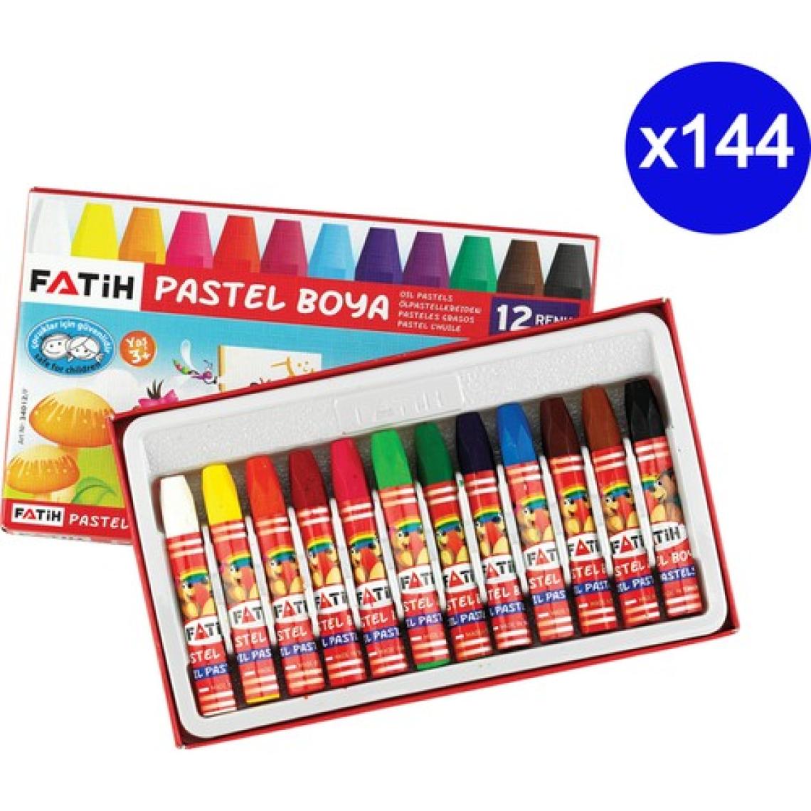 Fatih Renkli Pastel Boya 12'li 144 Adet