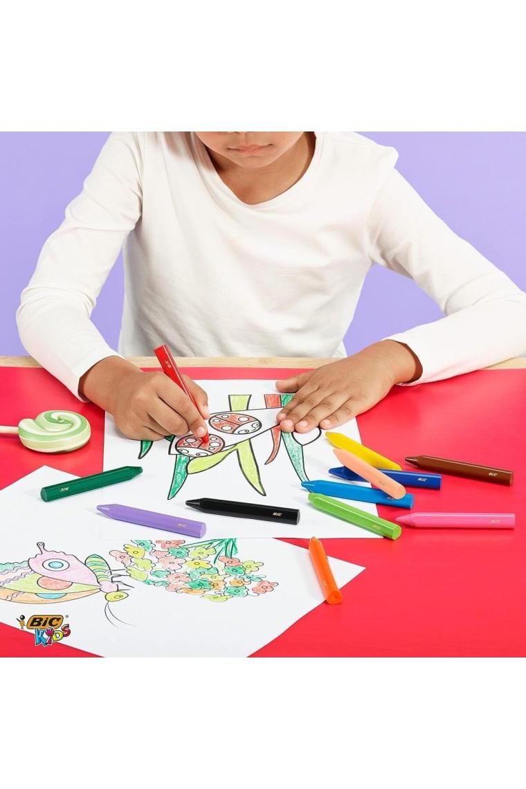 Kids Plastidecor 12'li Jumbo Üçgen Mum Pastel Boya /