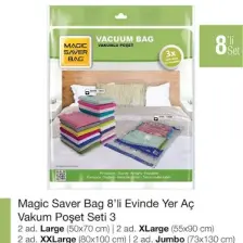 Magıc Saver Bag 8'li Evinde Yer Aç Vakumlu Poşet