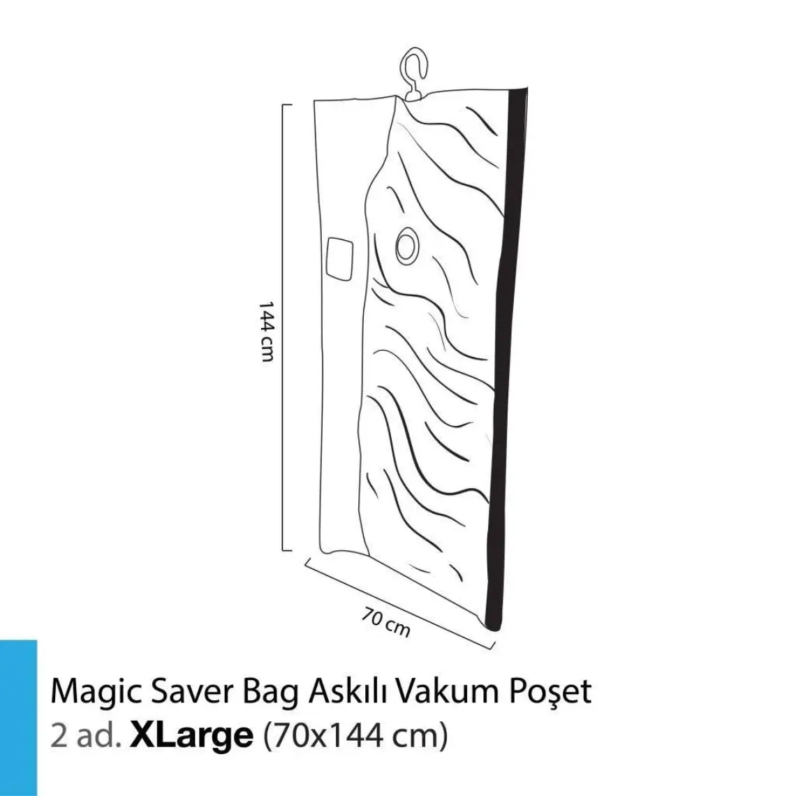Magic Saver Bag 2'li Askılı Vakumlu Poşet Seti (XL)