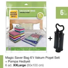 Magıc Saver Bag 6'lı Set Xxlarge Vakumlu Poşet Pompa