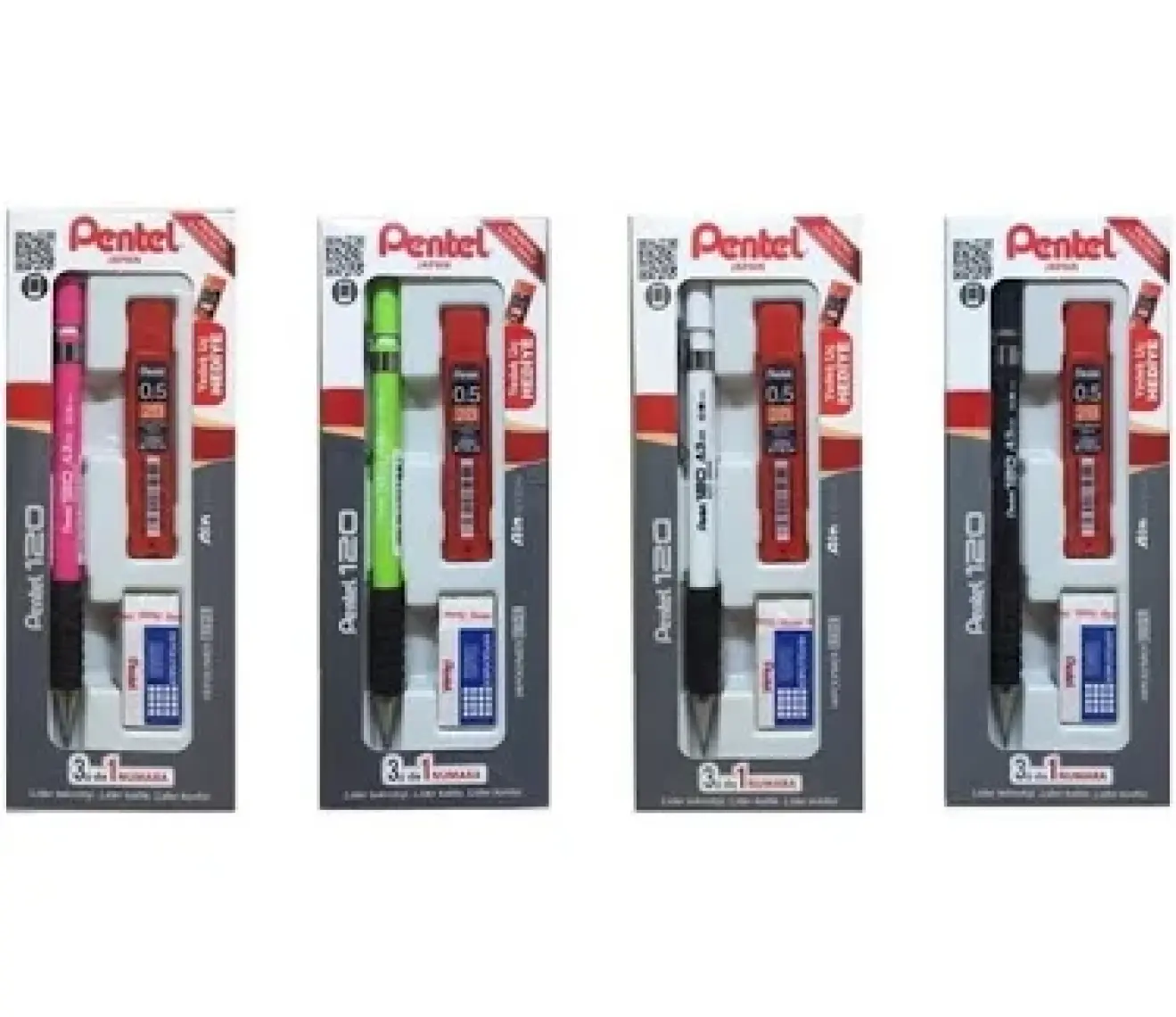 Pentel A315-3As 120A3 (0.5Mm) 3'Lü Okul Seti - (Kalem+Silgi+Hediye Min)