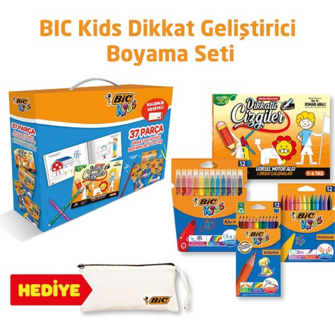 BIC 37 Parça Dikkat Geliştirici Boyama Seti (Kalem Kutusu Hediyeli)