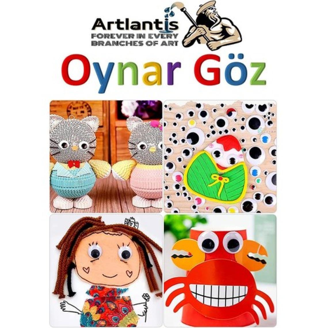 Artlantis Renkli Oynar Göz 12 mm Yüz Seti 96 Lı 1 Paket Ağız Kulak Burun Bıyık Dudak Plastik Anasınıfı Kreş Etkinlik Hobi Tasarım Elişi