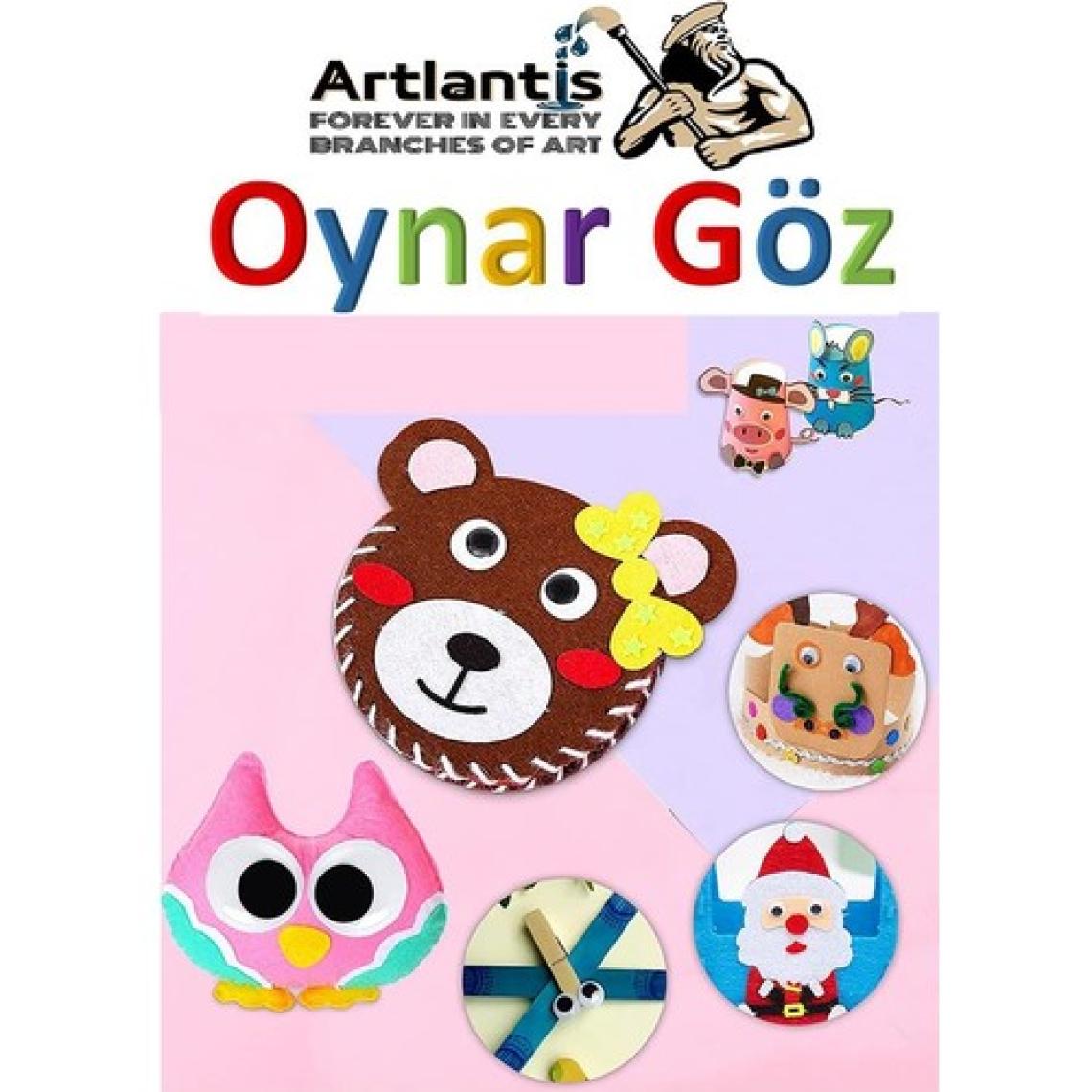 Artlantis Renkli Oynar Göz 12 mm Yüz Seti 96 Lı 1 Paket Ağız Kulak Burun Bıyık Dudak Plastik Anasınıfı Kreş Etkinlik Hobi Tasarım Elişi