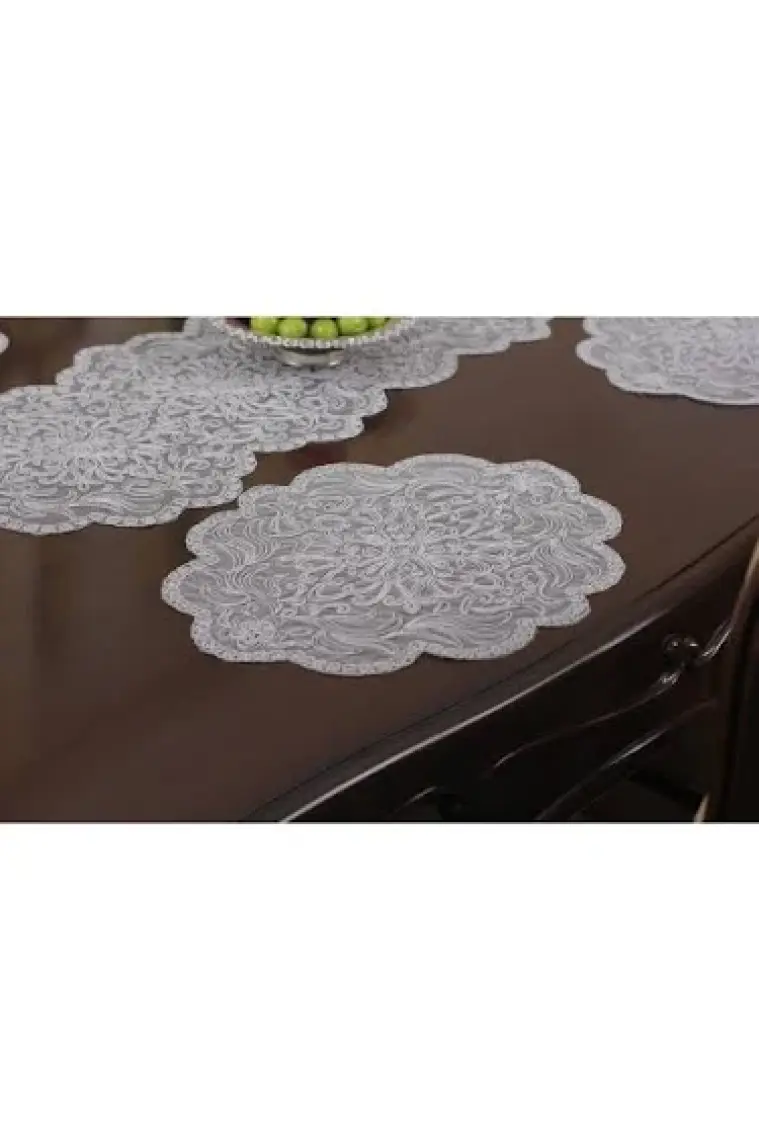 Tropik Home Amerikan Servis 8 Kişilik Valeria Gri Supla ve Runner Set 9 Parça Sunum Takımı Tropikhome