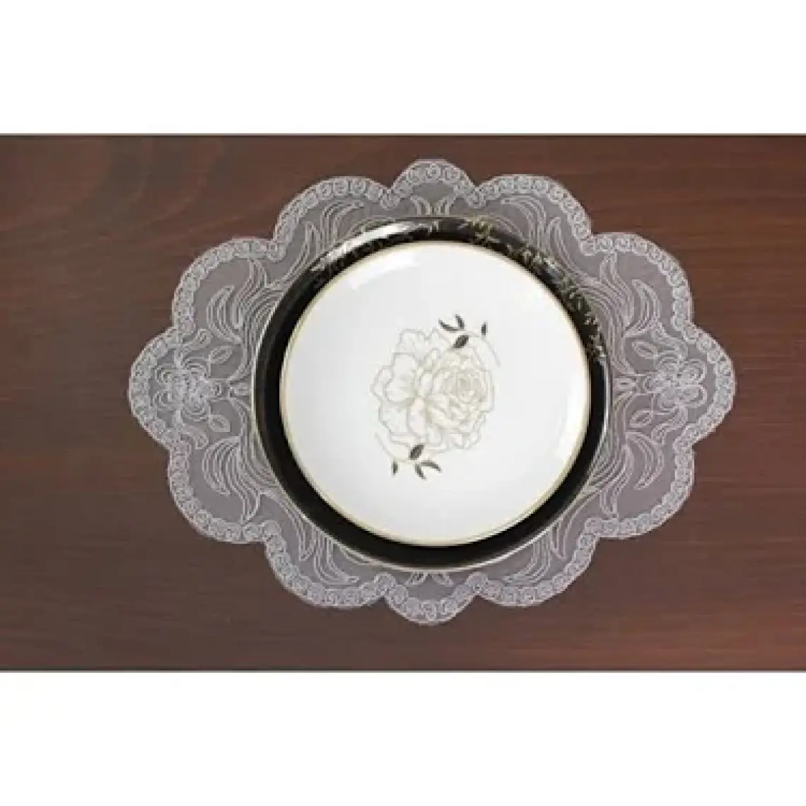 Tropik Home Amerikan Servis 8 Kişilik Valeria Gri Supla ve Runner Set 9 Parça Sunum Takımı Tropikhome