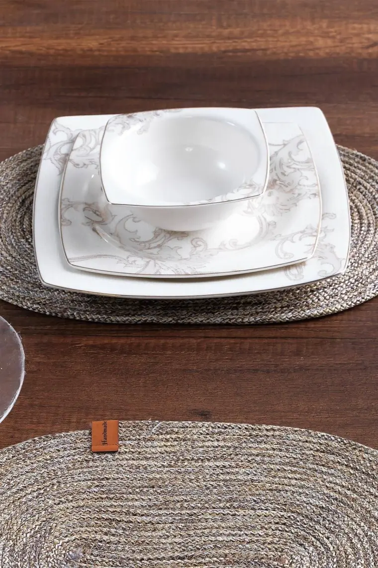 MaisonArt 2 Adet Oval Supla | Amerikan Servis Runner | Tabak, Tava, Altlığı Sofra Sunumluk