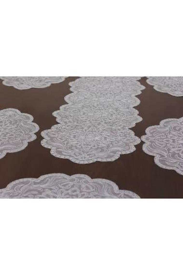 Tropik Home Amerikan Servis Gri Renk Supla ve Runner Seti 6 Kişilik Set Valeria 7 Parça Sunum Takımı Tropikhome