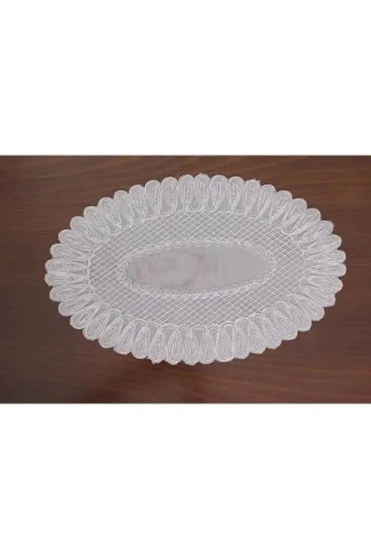 Tropik Home Amerikan Servis Supla ve Runner Seti 12 Kişilik Set Nakışlı Vivien Gri 13 Parça Masa Sunum Takımı