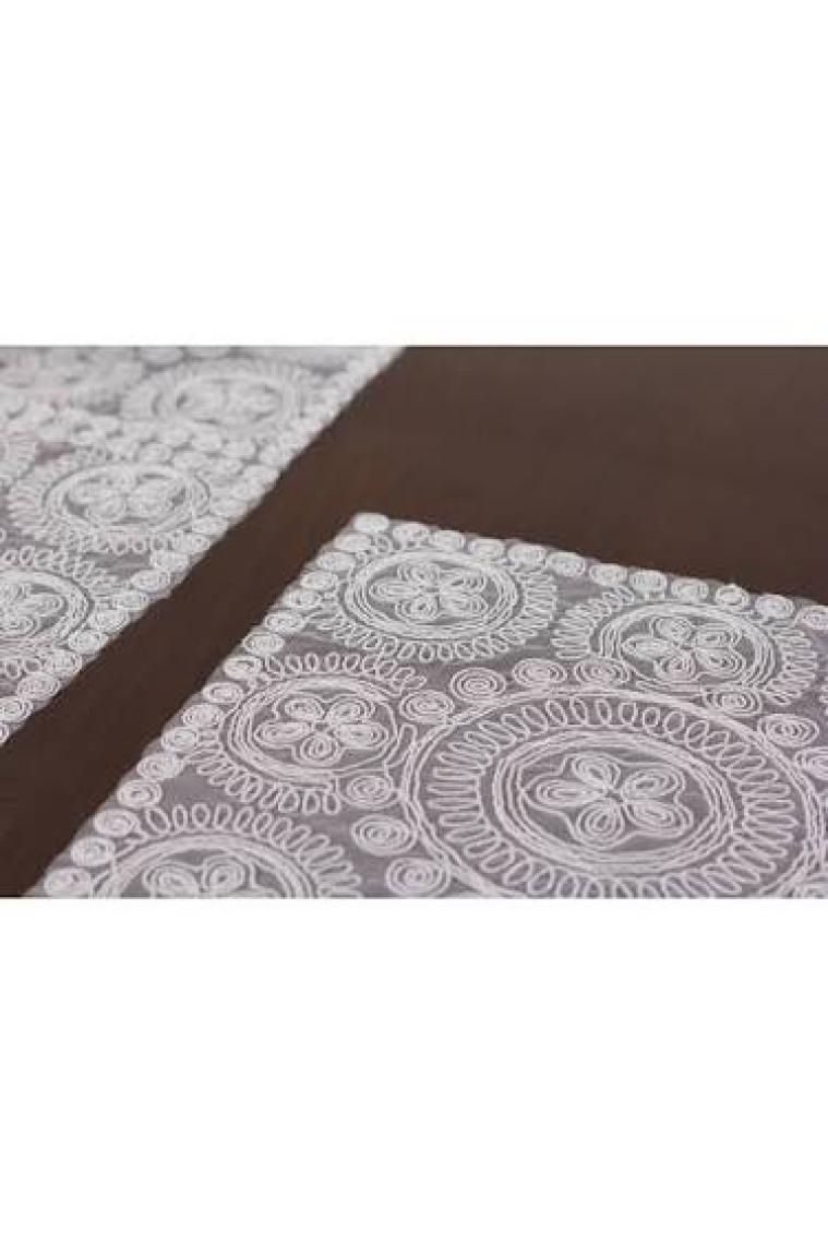 Tropik Home Tropikhome Amerikan Servis Supla ve Runner Seti 6 Kişilik Set Victoria Kırık Beyaz