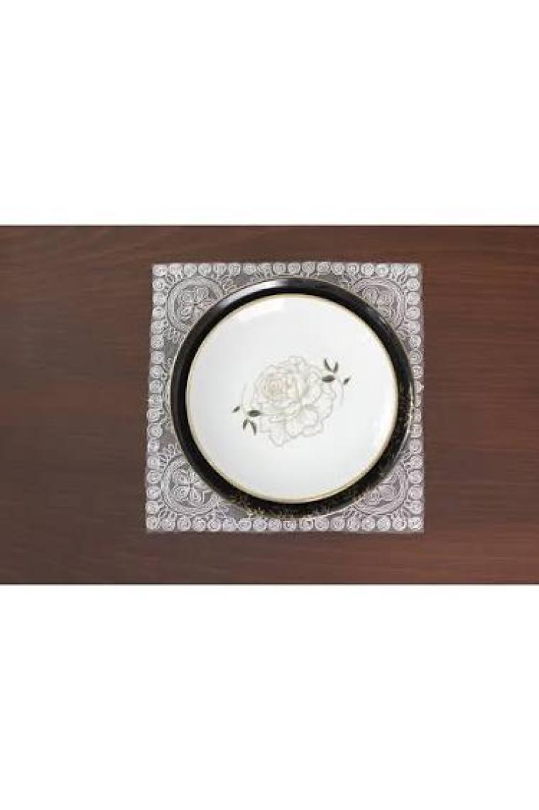 Tropik Home Tropikhome Amerikan Servis Supla ve Runner Seti 6 Kişilik Set Victoria Kırık Beyaz