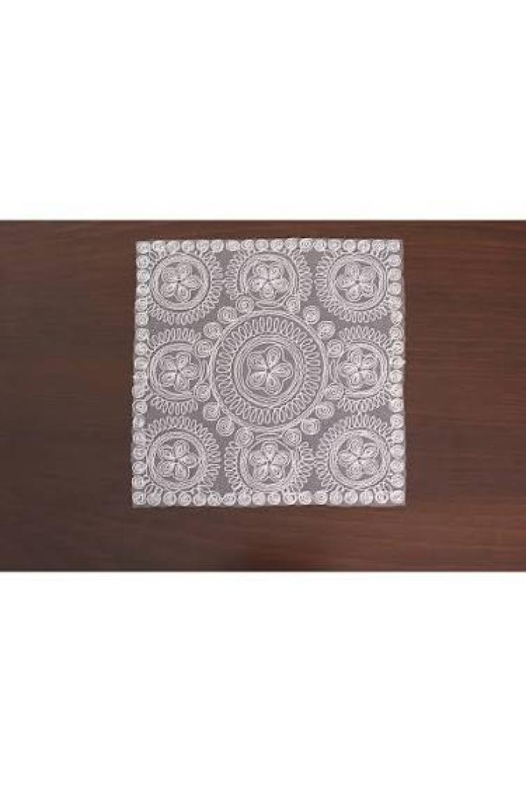 Tropik Home Tropikhome Amerikan Servis Supla ve Runner Seti 6 Kişilik Set Victoria Kırık Beyaz