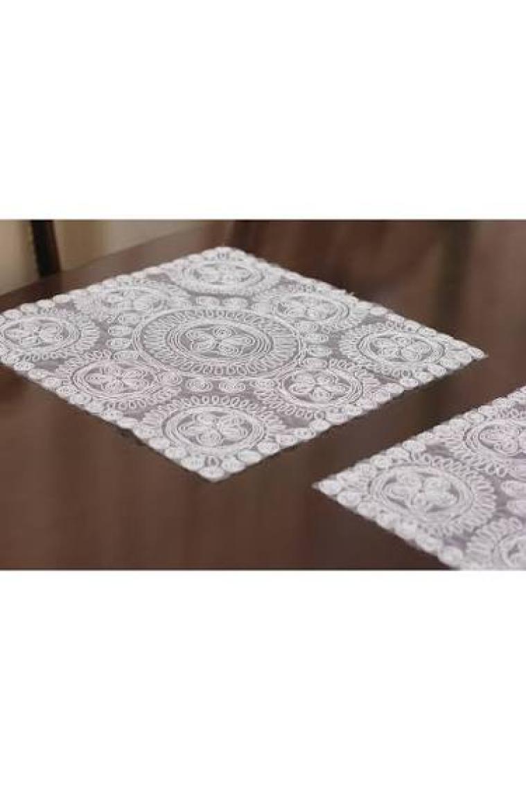 Tropik Home Tropikhome Amerikan Servis Supla ve Runner Seti 6 Kişilik Set Victoria Kırık Beyaz