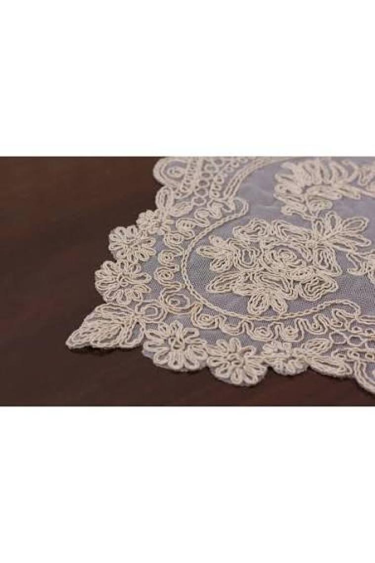 Tropik Home Tropikhome Amerikan Servis Supla ve Runner Seti 6 Kişilik Set Valonia Bej 7 Parça