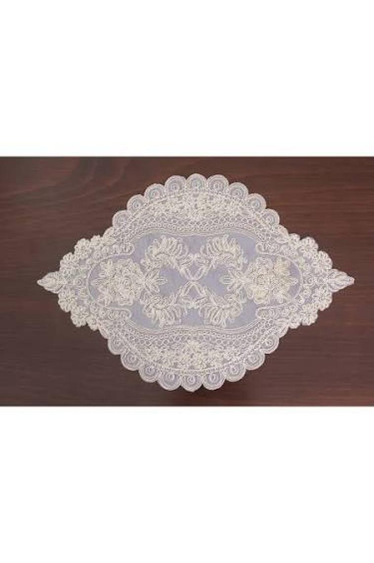 Tropik Home Tropikhome Amerikan Servis Supla ve Runner Seti 6 Kişilik Set Valonia Bej 7 Parça