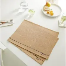 Ocean Home Textile 2 Adet Jüt Enjoy Baskılı Sofra Sunum Tabak Altlığı Supla Amerikan Servisi 45x35 cm