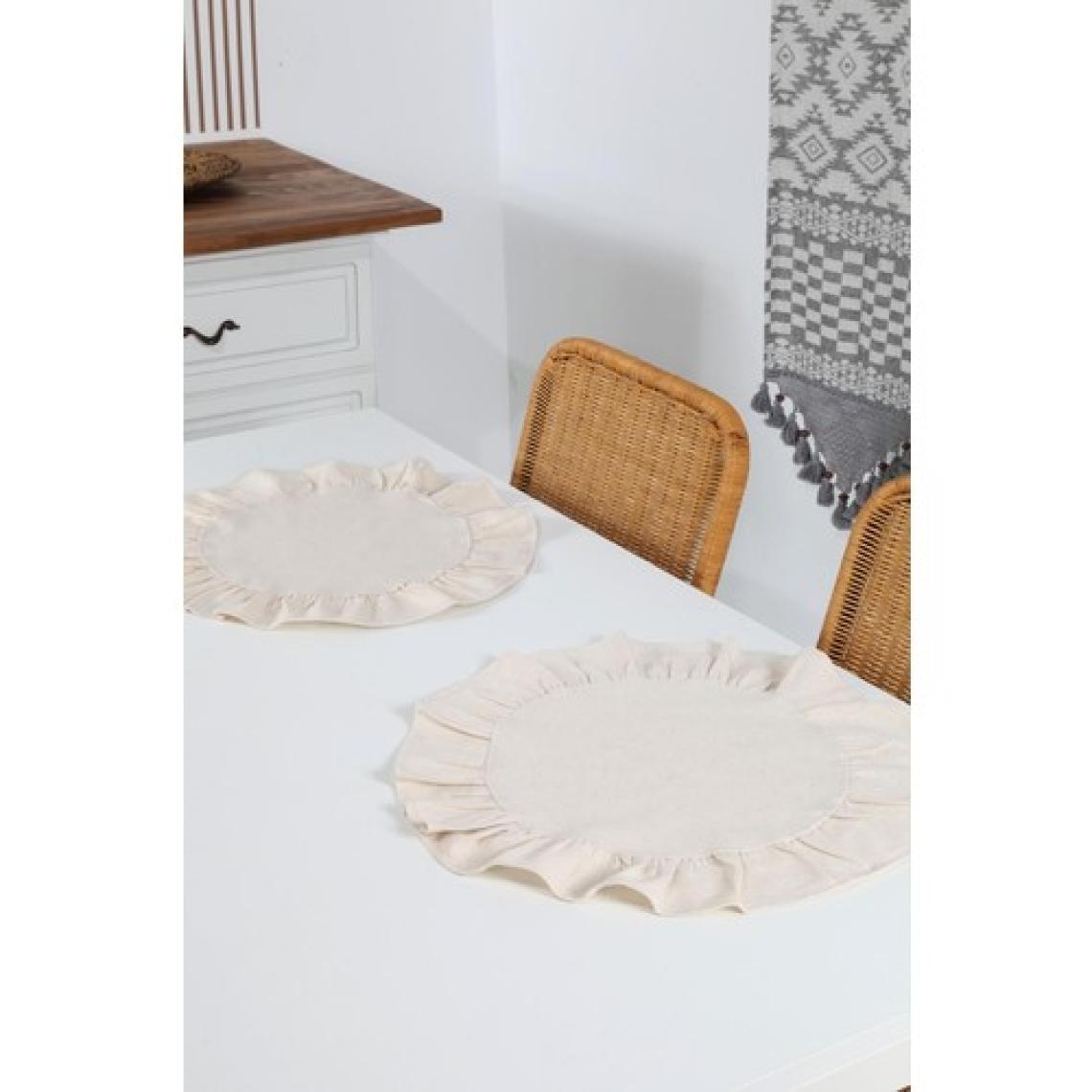 Bedinn Naturel Amerikan Servisi Yuvarlak 2'li Vintage 40 cm