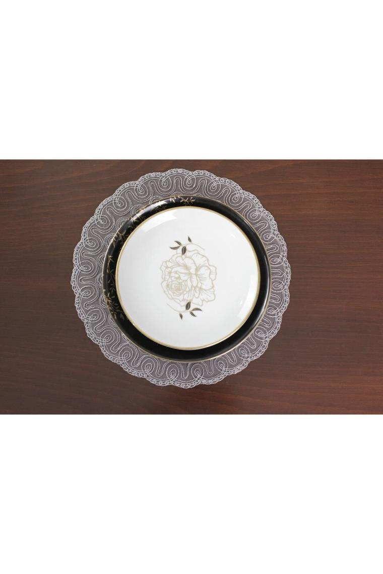 Tropik Home Amerikan Servis 12 Kişilik Venezia Gri Supla ve Runner Set 13 Parça Set Sunum Takımı Tropikhome