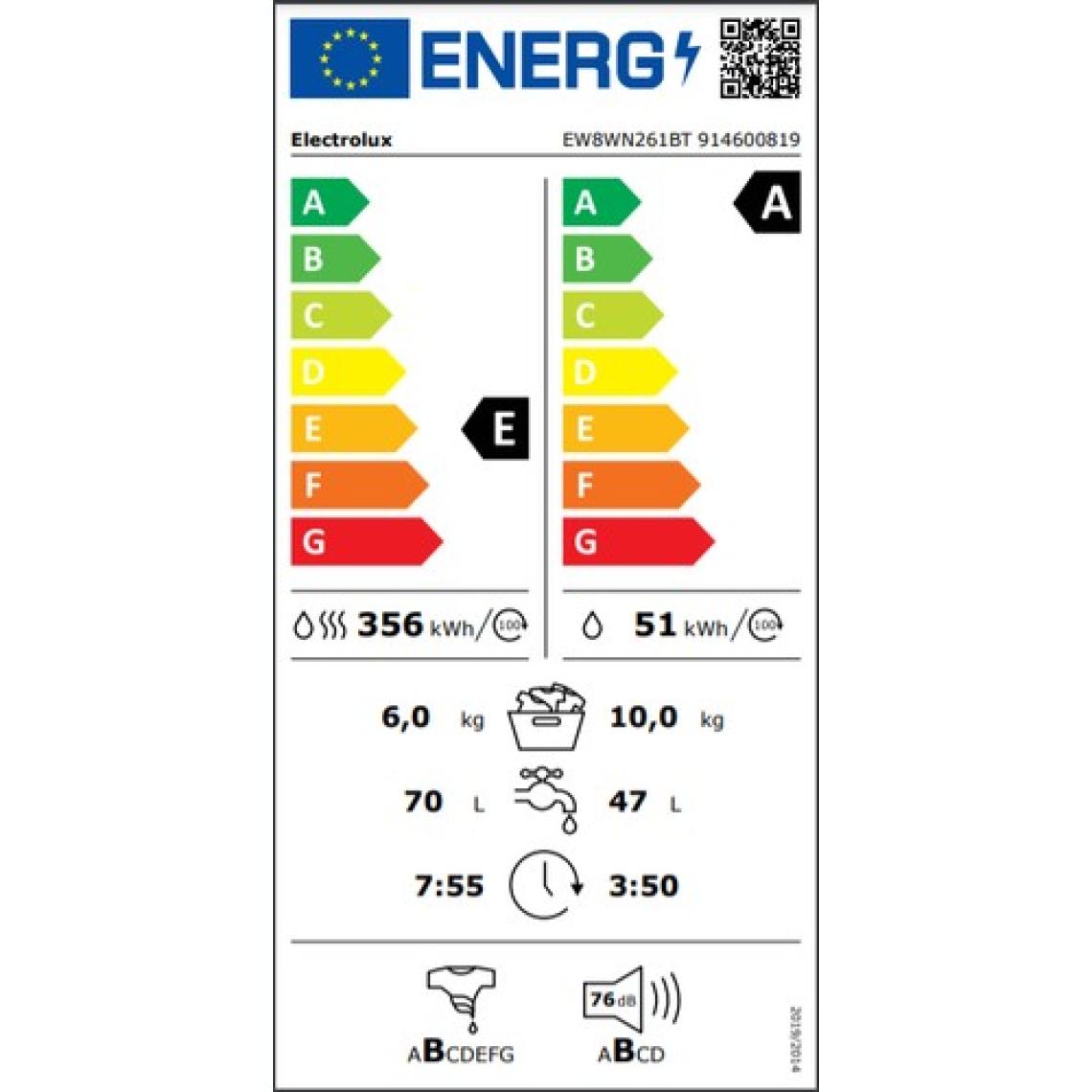 Electrolux EW8WN261BT 1600 Devir 10 kg Yıkama / 6 kg Kurutmalı Çamaşır Makinesi