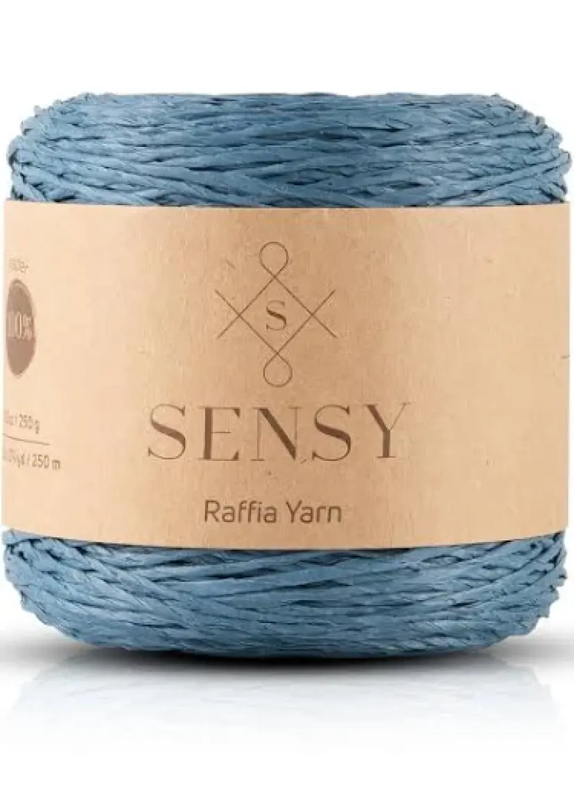 Sensy Premium 250 Gram Doğal Kağıt İp, Hasır Kağıt İplik, Rafya, Çanta, Supla, Şapka İpi, 250 Metre