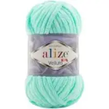 Alize Velluto Kadife El Örgü Ipi Renk Kodu:19-Açık Mint