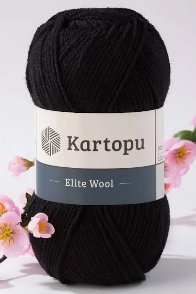 Kartopu Yün İplik Elite Wool Siyah